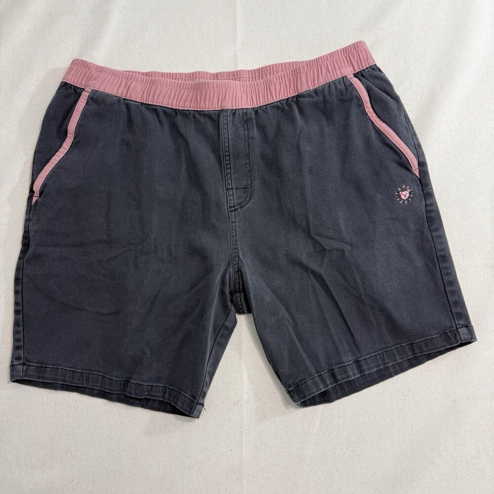 Teddy Fresh Shorts Mens XL Black Pink Elastic Waist Embroidered Bear Logo